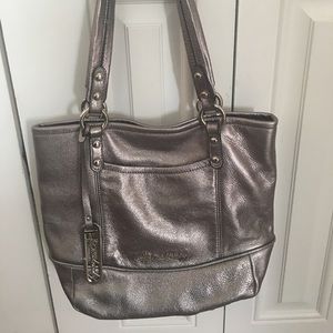 B. Makosky silver metalic shoulder hand bag